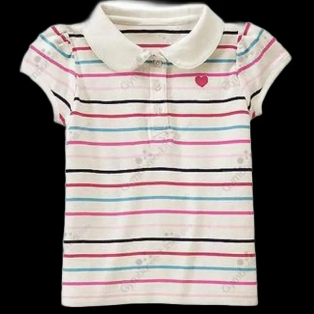 NEW Gymboree Kids Girls 6 Polo Top New York tee shirt stripe pink blue red ivory